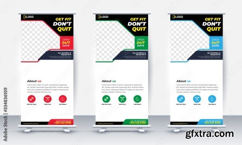 Fitness Gym Roll Up Banner Design 20xAI