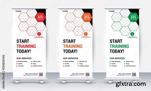 Fitness Gym Roll Up Banner Design 20xAI