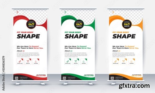 Fitness Gym Roll Up Banner Design 20xAI