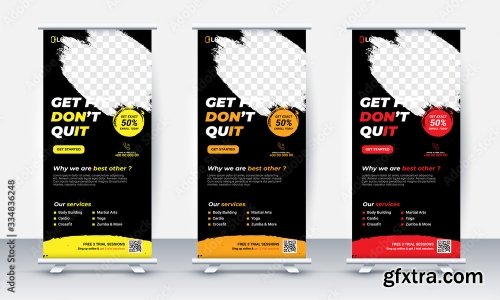 Fitness Gym Roll Up Banner Design 20xAI