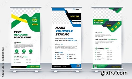 Fitness Gym Roll Up Banner Design 20xAI