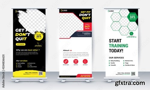 Fitness Gym Roll Up Banner Design 20xAI