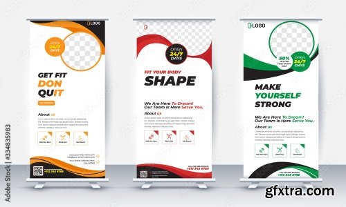 Fitness Gym Roll Up Banner Design 20xAI