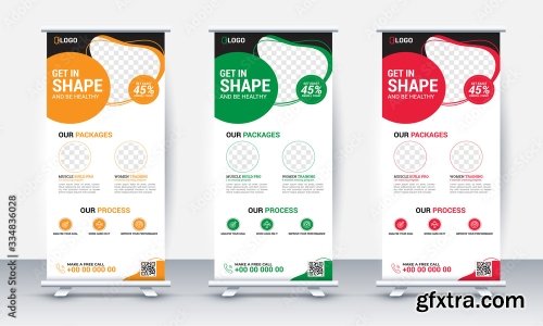 Fitness Gym Roll Up Banner Design 20xAI