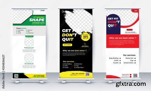 Fitness Gym Roll Up Banner Design 20xAI