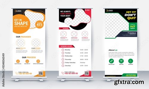 Fitness Gym Roll Up Banner Design 20xAI