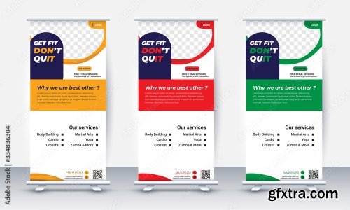 Fitness Gym Roll Up Banner Design 20xAI