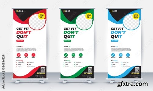 Fitness Gym Roll Up Banner Design 20xAI