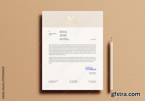 Letterhead Letter Pencil Mockup 4 12xPSD