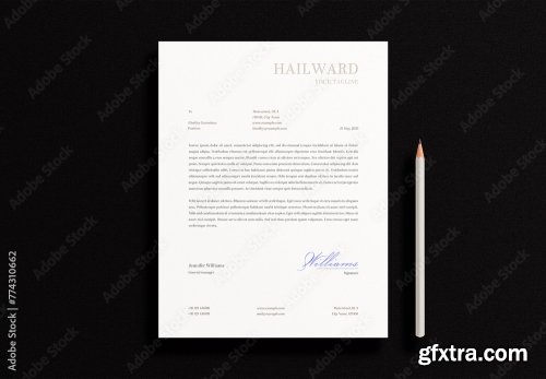 Letterhead Letter Pencil Mockup 4 12xPSD