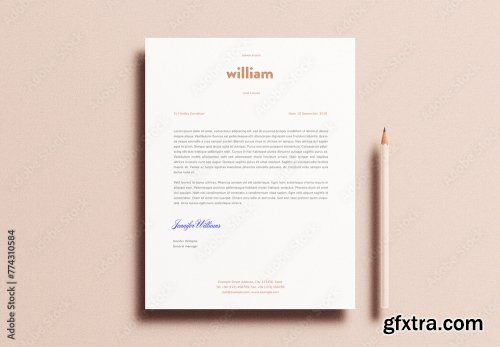 Letterhead Letter Pencil Mockup 4 12xPSD