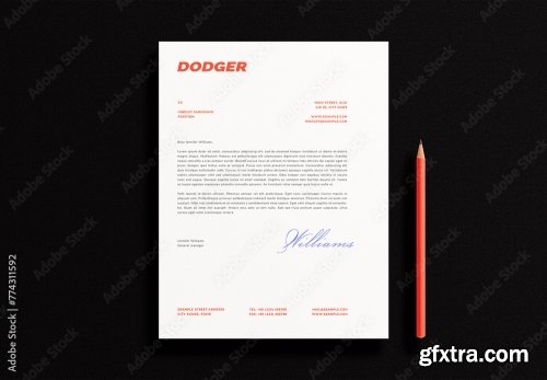 Letterhead Letter Pencil Mockup 4 12xPSD