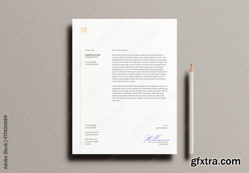 Letterhead Letter Pencil Mockup 4 12xPSD