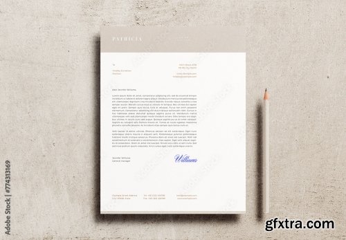 Letterhead Letter Pencil Mockup 4 12xPSD