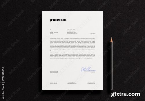 Letterhead Letter Pencil Mockup 4 12xPSD