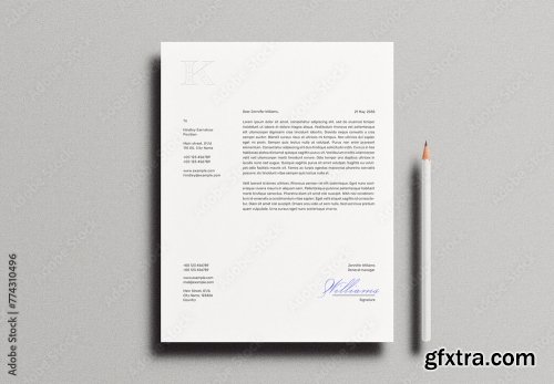 Letterhead Letter Pencil Mockup 4 12xPSD