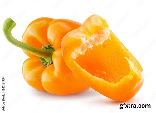 Orange Pepper Isolated On A White Background 17xJPEG