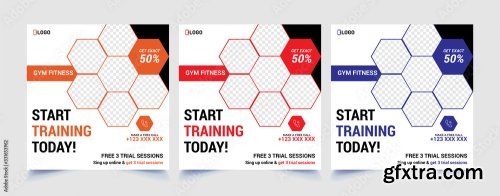 Fitness Gym Sport Social Media Banner Template 20xAI