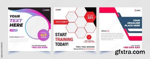 Fitness Gym Sport Social Media Banner Template 20xAI