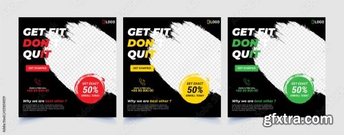 Fitness Gym Sport Social Media Banner Template 20xAI