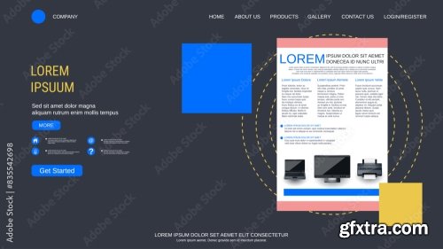 Modern Trendy Landing Page Vector Design Template 6xAI