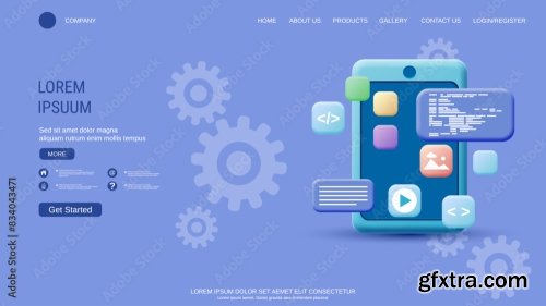 Modern Trendy Landing Page Vector Design Template 6xAI