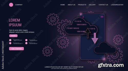 Modern Trendy Landing Page Vector Design Template 6xAI