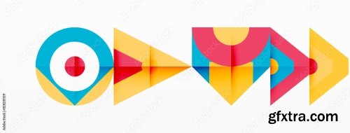 Colorful Circle And Triangle Abstract Background 6xAI