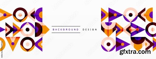 Colorful Circle And Triangle Abstract Background 6xAI