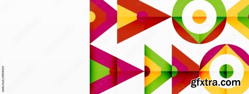 Colorful Circle And Triangle Abstract Background 6xAI