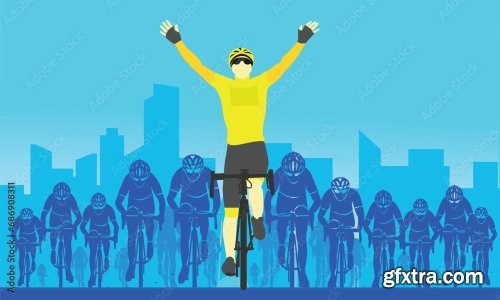 Bicycle Race Poster Background Design 6xAI