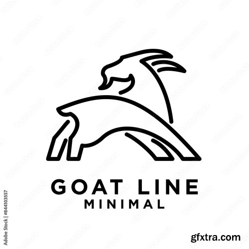 Goat Black Line Logo 6xAI