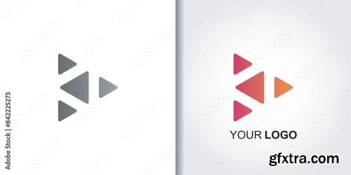 Play Button Triangle Logo Template 6xAI