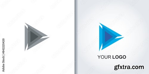 Play Button Triangle Logo Template 6xAI