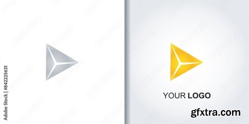 Play Button Triangle Logo Template 6xAI