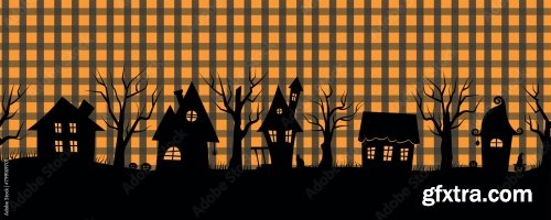 Halloween Seamless Border 6xAI