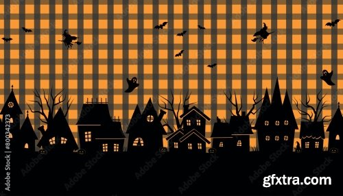 Halloween Seamless Border 6xAI