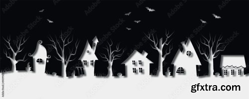 Halloween Seamless Border 6xAI