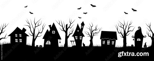 Halloween Seamless Border 6xAI