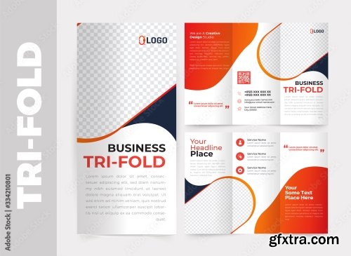 Business Tri Fold Brochure Design Template 8xAI