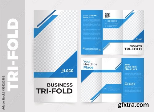 Business Tri Fold Brochure Design Template 8xAI