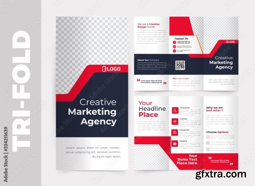 Business Tri Fold Brochure Design Template 8xAI