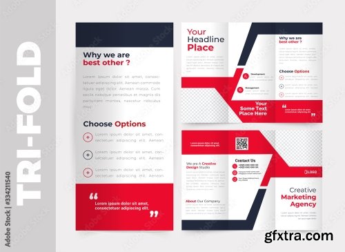 Business Tri Fold Brochure Design Template 8xAI