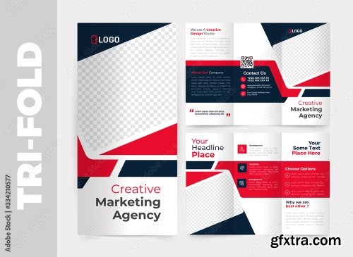 Business Tri Fold Brochure Design Template 8xAI