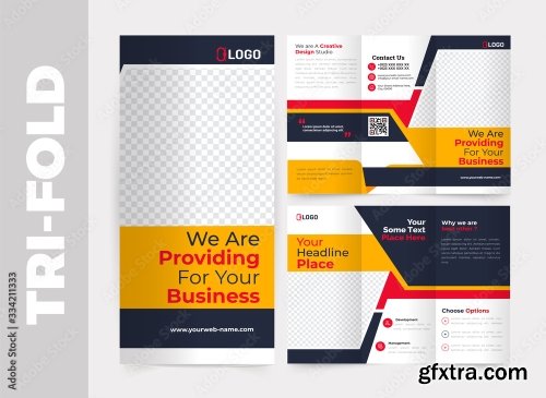 Business Tri Fold Brochure Design Template 8xAI