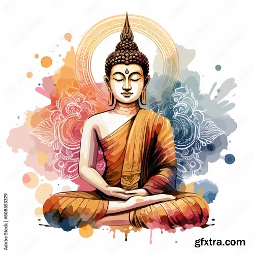 Budh Purnima Colorful Artwork 6xAI