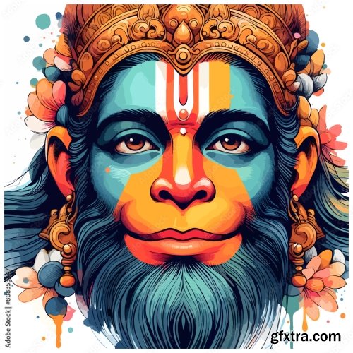 Lord Hanuman Hindu God 6xAI