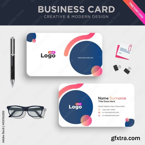 Creative And Clean Double Sided Business Card Template 2 20xAI