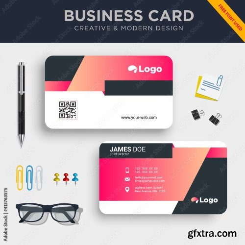 Creative And Clean Double Sided Business Card Template 2 20xAI