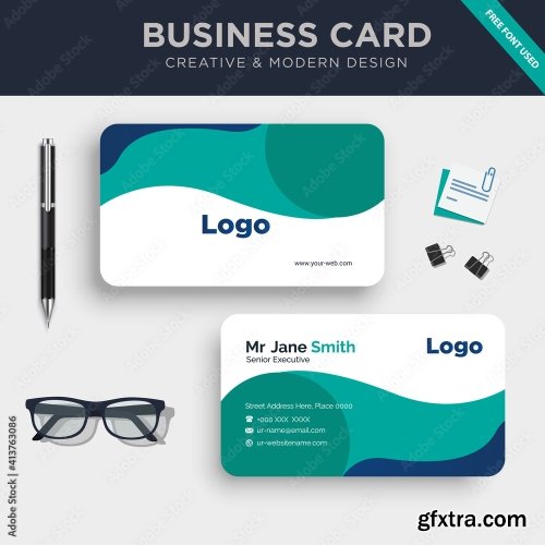 Creative And Clean Double Sided Business Card Template 2 20xAI